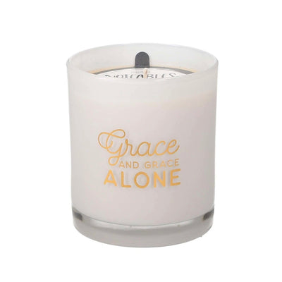 The “Grace and Grace Alone” Candle fuses our beloved Sweet Grace fragrance with an empowering message.