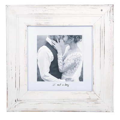The “I Met A Boy” Picture Frame makes a statement in any room with our fresh Word Boards. This frame is the perfect compliment to any wall or bookshelf. The frame holds 8" SQ art print for displaying memories. It can be mounted flat against the wall.