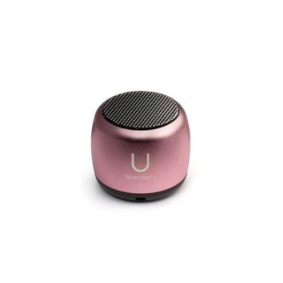 U Speaker-Micro Matte Pink Speaker. The smallest speaker in the market. This coin sized speaker delivers unbelievable sound and includes a selfie remote control to capture your photos as well as a pairing option for the ultimate surround sound experience. U will not believe the sound this speaker makes!