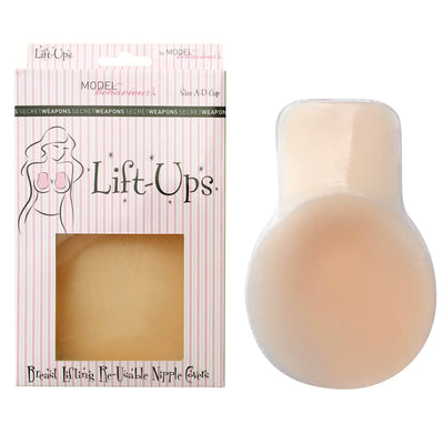 Secret Weapon Lift Ups are discreet, reusable adhesive breast enhancers with a breast  lift panel! Our exclusively designed Lift-Ups are washable and reusable, with a diameter of 4.3 inches they provide maximum coverage and comfort and have a seamless edge for invisible lift and support! Recommended for A-D cup size breasts.