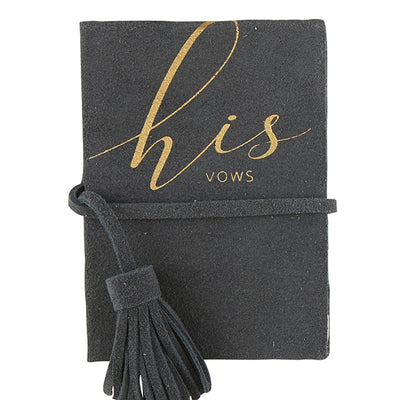 The “His Vows” Gray Suede Notebook are the perfect way to Say "I Do". These little notebooks feature gold foil detailing that creates a classic look. With plenty of pages to write and treasure them for years to come.