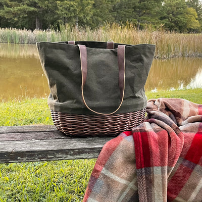 Whether it's heading to a picnic or shopping at your local farmer's market, you won't be disappointed with this Canvas and Willow Basket Tote. With a fully-lined interior, you won't just have a bag to hold your items, but a beautiful piece that will both make a statement, and stand the test of time. Designed with the modern, active lifestyle in mind, wherever the road takes you, make sure you bring the Canvas and Willow Basket Tote. Sage Color