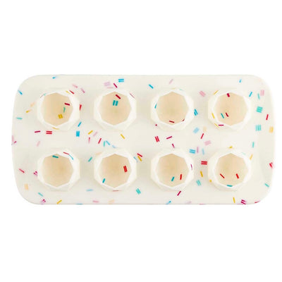 The Diamond Ice Cube Tray creates the perfect ice for all your parties!  The confetti design silicone mold makes the diamond ice easy to fill, freeze, and pop out! Perfect details for engagement parties to bachelorette weekends! 