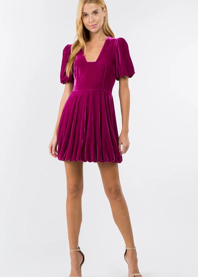 Plush, soft, and vintage styling, this Pink Velvet Mini Dress will easily become your go-to outfit this season! Laying just above your knees, this velvet dress is perfect to wear with a pair of heels to complete your preppy style. You can also rock your cutest sneakers to show off your edgy style with this versatile velvet dress!
