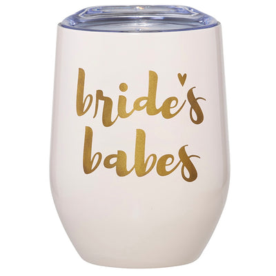 The Bride’s Babe 12oz Wine Tumblr is great for a drink in style! With these stainless steel tumblers, keep your favorite beverages hot or cold! This is perfect for any bridesmaid!