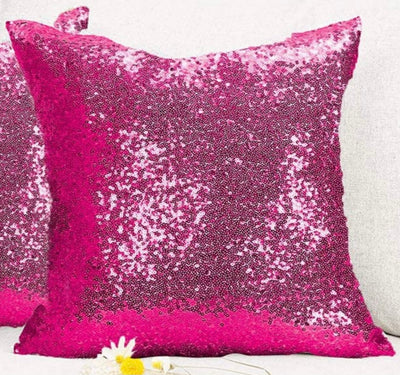 This Large Sequin Pillow in Hot Pink will make a bold statement for a beautiful room!  The decorative fabric is covered with shiny 3mm round sequins. Glitzy enough for any diva! The case has a hidden zipper for easy access to the included insert. Size: 24x24.