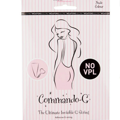 The Commando-G V-String is the ultimate Invisible G-String for women!    Banish VPL forever with the Commando-G invisible G-String! Washable and re-usable, the Commando-G stays in place with medical grade silicone.