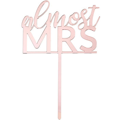 The “Almost Mrs.” Cake Topper is perfect for bridal showers and bachelorette parties!  The reusable acrylic topper is makes any sweet treat sweeter!