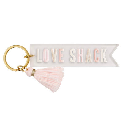 The Acrylic Love Shack Keychain is the perfect motivation as you grab your keys and head out to start your day! These stylish acrylic key tags are complete with a colorful tassel and fun phrase! A great addition to top off any gift!