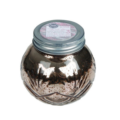 The Sweet Grace Candle Mercury Jar 8.5 oz is meticulously crafted with a proprietary soy-blend wax formulation that ensures a clean, even burn and an exceptional scent. This 8.5 oz jar features a blush-toned mercury glass finish and a silver, screw top lid. 