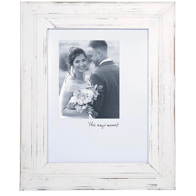 The “This Magic Moment” Picture Frame makes a statement in any room with our fresh Word Boards. These frames are the perfect compliment to any wall or book shelf. The frame holds an 8" x 10" vertical art print for displaying memories. It can be mounted flat against the wall.