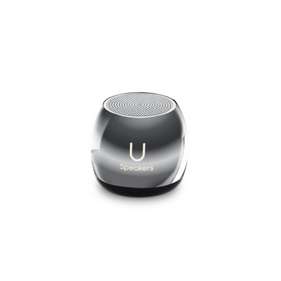 U Speaker-Micro Hematite Mirror Speaker. Let your music shine! Presenting the smallest, most stylish speaker on the market: U Micro Speaker in Mirror Hematite. Lightweight, with exceptional sound, this coin-sized speaker is intended to be with U at all times.