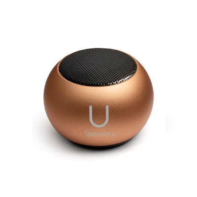 The U Speaker-Mini Matte Rose Gold Speaker is the perfect combination between a stationed speaker and one that can go with you everywhere! This miniature speaker is not only stylish but delivers exceptional sound, it has a selfie remote control function to capture your photos on your smart phone camera and magnetic base for convenient placement.