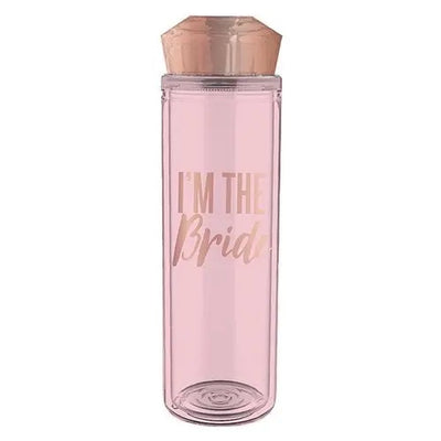 Spoil yourself with the “I’m the Bride” Water Bottle. This cute pink  bottle features a gold diamond shaped top with gold writing. Perfect for a bachelorette trip or everyday use! Take this 20oz water bottle to the beach or pool, and sip on a cold drink!